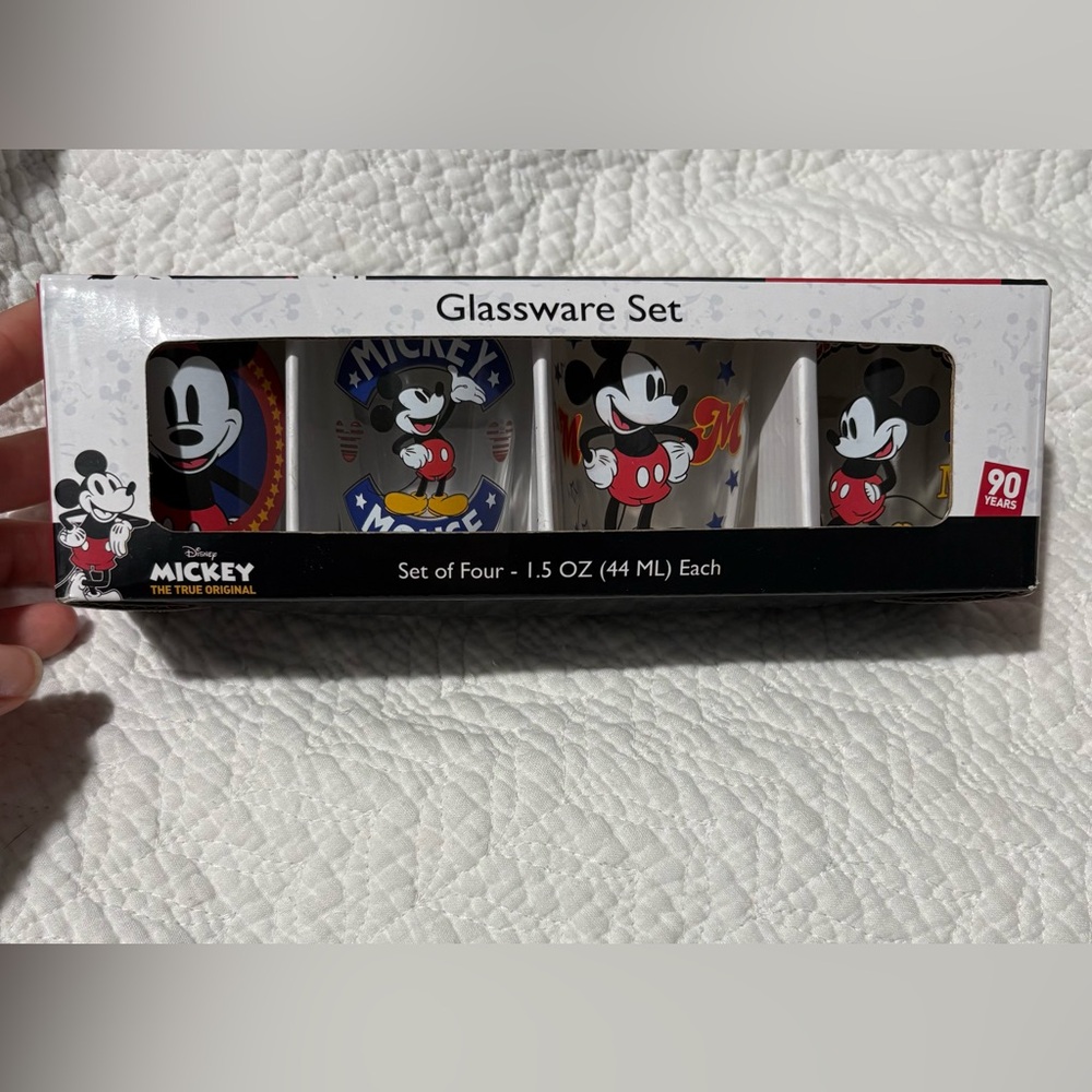 Disney Mickey Mouse Shot Glass Set - Red, Black, White, Blue